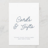 Invitation Minimal Dusty Blue Cards & Gifts Sign (Devant)