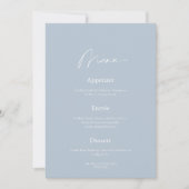 Invitation Minimal Dusty Blue Wedding Menu & Thank You Card (Devant)