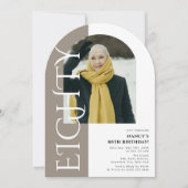 Invitation Minimal EIGHTY Arch Photo 80e Anniversaire (Devant)