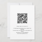 Invitation Minimal Elegant Blanc QR Code Classic Mariage (Dos)