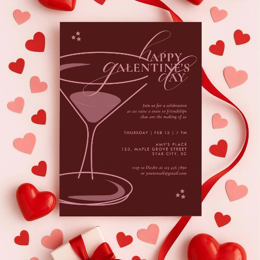 Invitation Minimal Elegant Chic Typography 2026 Galentine's