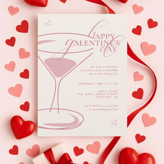 Invitation Minimal Elegant Chic Typography 2026 Galentine's