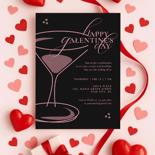 Invitation Minimal Elegant Chic Typography 2026 Galentine's