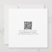 Invitation Minimal Enregistrer La Date QR Code Noir Blanc Mar (Dos)