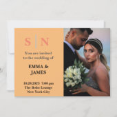 Invitation Minimal et chic Dusty Blue Deux Mariage photo (Devant)