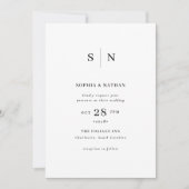 Invitation Minimal et chic | Mariage inverse noir (Devant)