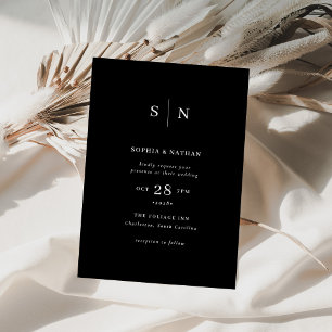 Invitation Minimal et chic Mariage noir