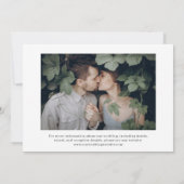 Invitation Minimal et chic | Mariage photo noir et blanc (Dos)