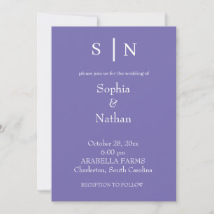 Invitation Minimal et chic Mariage violet