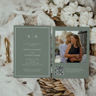 Invitation Minimal et chic   Photo du code QR de la partie En