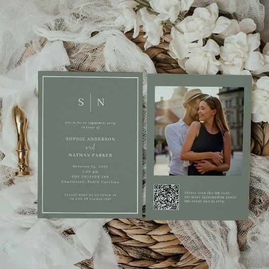 Invitation Minimal et chic | Photo du code QR de la partie En