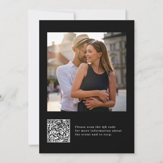 Invitation Minimal et chic | Photo du code QR de la partie En (Dos)