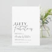 Invitation Minimal Fifty and Fabulous 50th Birthday (Debout devant)