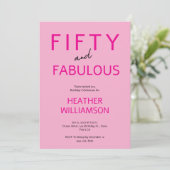 Invitation Minimal Fifty and Fabulous 50th Birthday (Debout devant)
