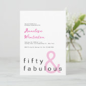 Invitation Minimal Fifty and Fabulous 50th Birthday (Debout devant)