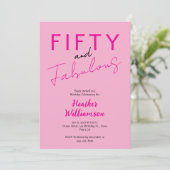 Invitation Minimal Fifty and Fabulous 50th Birthday  (Debout devant)