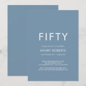 Invitation Minimal Fifty and Fabulous 50th Birthday Party (Devant / Derrière)