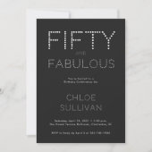 Invitation Minimal Fifty and Fabulous 50th Birthday Party (Devant)