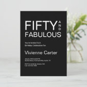 Invitation Minimal Fifty and Fabulous 50th Birthday Party (Debout devant)