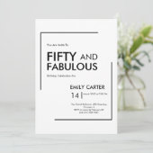 Invitation Minimal Fifty and Fabulous 50th Birthday Party (Debout devant)