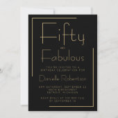 Invitation Minimal Fifty and Fabulous 50th Birthday Party (Devant)