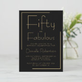 Invitation Minimal Fifty and Fabulous 50th Birthday Party (Debout devant)