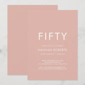 Invitation Minimal Fifty and Fabulous 50th Birthday Party (Devant / Derrière)