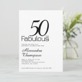 Invitation Minimal Fifty and Fabulous 50th Birthday Party (Debout devant)