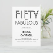 Invitation Minimal Fifty and Fabulous 50th Birthday Party (Debout devant)