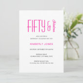 Invitation Minimal Fifty and Fabulous 50th Birthday Party (Debout devant)