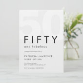 Invitation Minimal Fifty and Fabulous 50th Birthday Party (Debout devant)