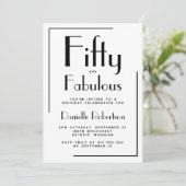 Invitation Minimal Fifty and Fabulous 50th Birthday Party (Debout devant)