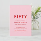 Invitation Minimal Fifty and Fabulous 50th Birthday Party (Debout devant)