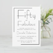 Invitation Minimal Fifty and Fabulous 50th Birthday Party (Debout devant)