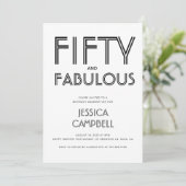 Invitation Minimal Fifty and Fabulous 50th Birthday Party (Debout devant)
