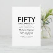 Invitation Minimal Fifty and Fabulous 50th Birthday Party (Debout devant)