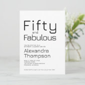 Invitation Minimal Fifty and Fabulous 50th Birthday Party (Debout devant)