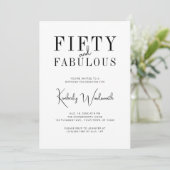 Invitation Minimal Fifty and Fabulous 50th Birthday Party (Debout devant)