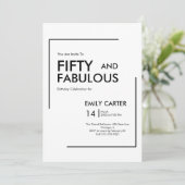 Invitation Minimal Fifty and Fabulous 50th Birthday Party (Debout devant)