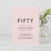 Invitation Minimal Fifty and Fabulous 50th Birthday Party (Debout devant)