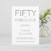 Invitation Minimal Fifty and Fabulous 50th Birthday Party (Debout devant)