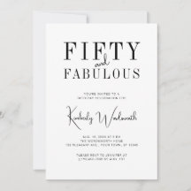 Minimal Fifty and Fabulous 50th Birthday Party