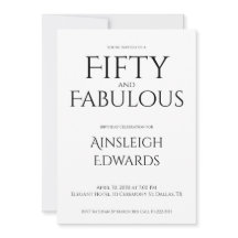 Minimal Fifty and Fabulous Black 50th Birthday