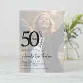 Invitation Minimal Fifty and Fabulous Photo 50th Birthday (Debout devant)