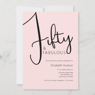 Invitation Minimal Fifty et Merveilleux 50e Anniversaire