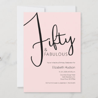 Invitation Minimal Fifty et Merveilleux 50e Anniversaire