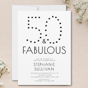 Invitation Minimal Fifty et Merveilleux 50e Anniversaire
