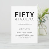 Invitation Minimal Fifty et Merveilleux 50e Anniversaire (Debout devant)