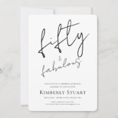 Invitation Minimal Fifty et Merveilleux 50e Script Anniversai (Devant)