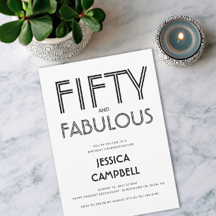 Invitation Minimal Fifty et Merveilleux Fête d'anniversaire 5